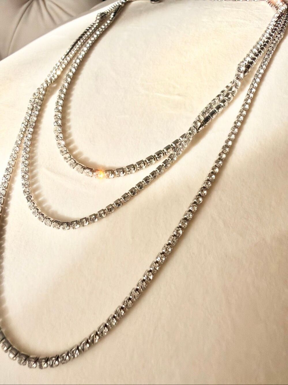 Triple layer rhinestone Nordstroms necklace
